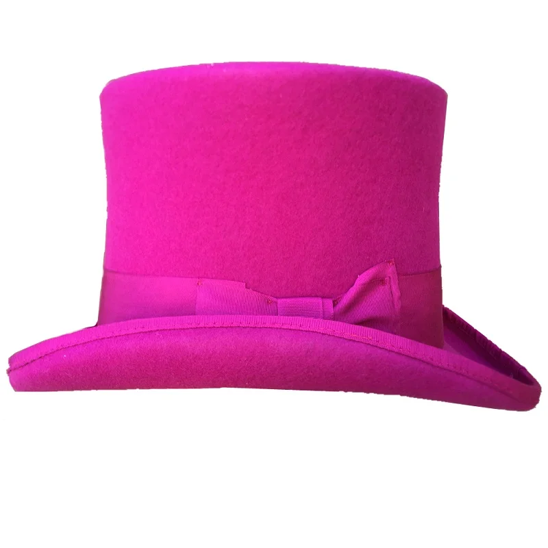 Женская розовая шляпа в викторианском стиле|cylinder hat|wool fedora hatsfedora hat |