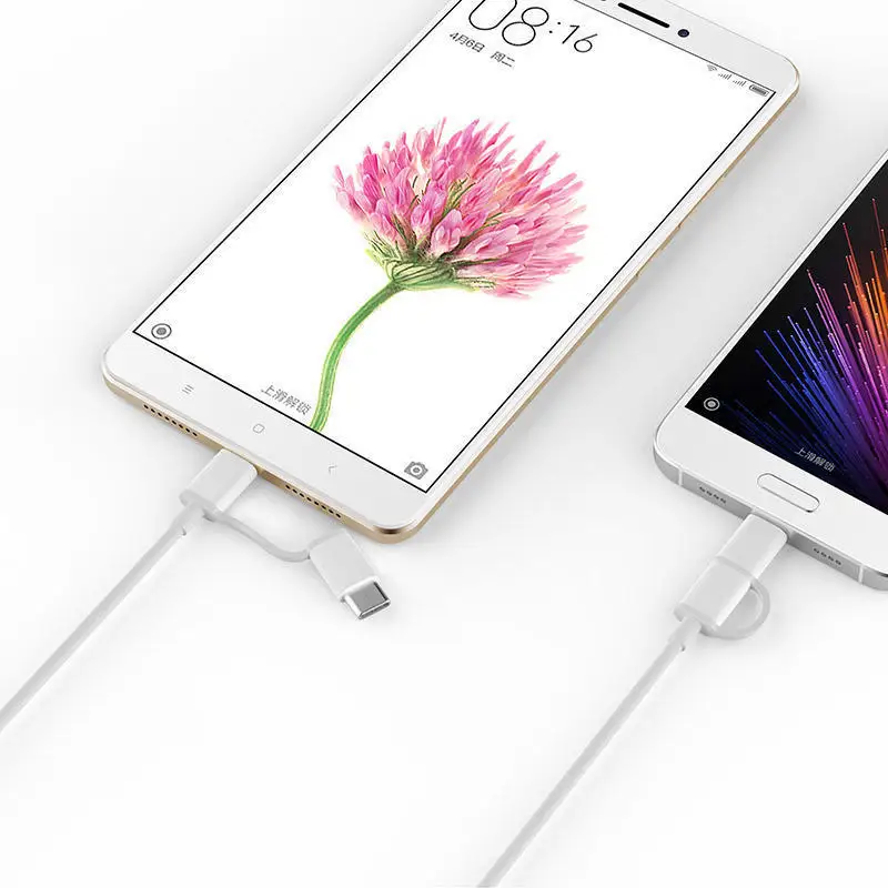 Оригинальный кабель для зарядки Xiaomi 2A 2 в 1 синхронизации Micro USB Type C быстрое