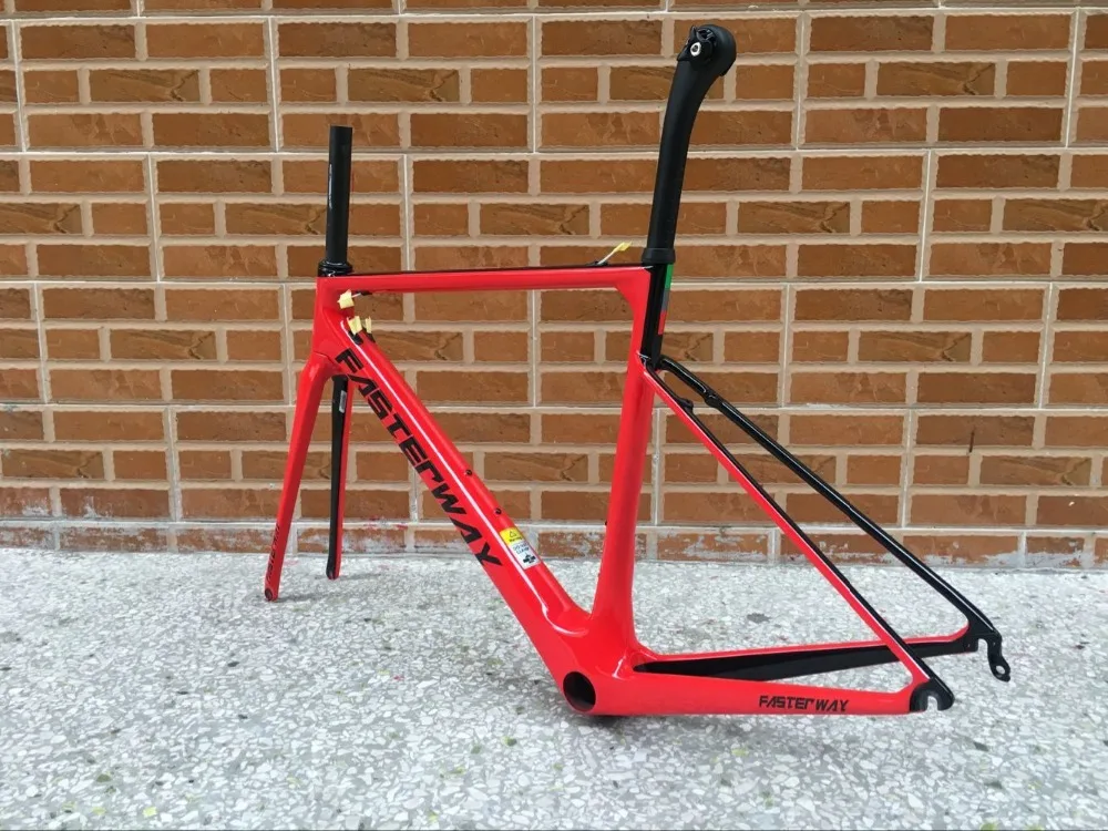Excellent 2019 design super light FASTERWAY classic carbon road frameset D Brake carbon bike frame:Frameset+Seatpost+Fork+Clamp+Headset 8