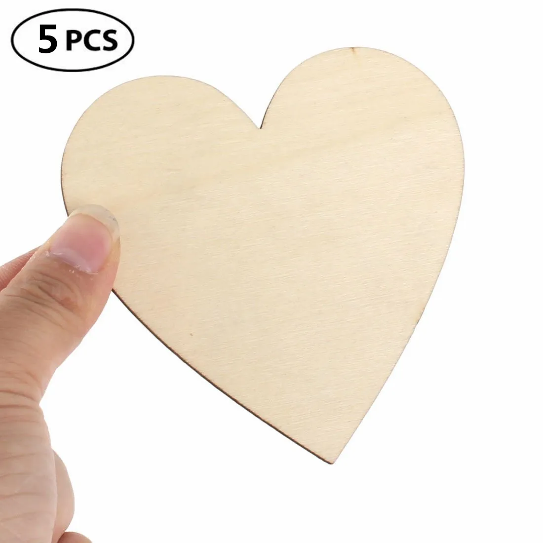 50pcs Wooden Hearts Paintable Wood Cutouts Unfinished Wood Heart Crafts  Hanging Pendants with Ropes 