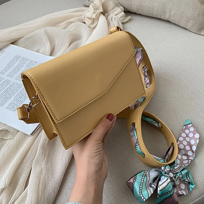 

Scarf Crossbody Bags For Women 2019 New Design PU Leather Small Shoulder Messenger Bag Ladies Travel Phone Purses and Handbags