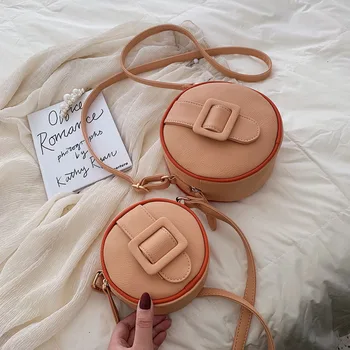 

Fashion Small Mother and Kid Buckle Round Shoulder Crossbody Bag Women Small Messenger Bag Mini Brand Designer Handbag Bolso
