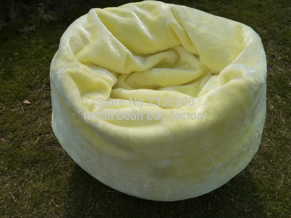 Us 80 0 Large Lemon Shaggy Faux Fur Long Fur Beanbag Cover Plush Bean Bag Chair 116cm D Self Factory Made Cover Only No Filler In Living Room Sets