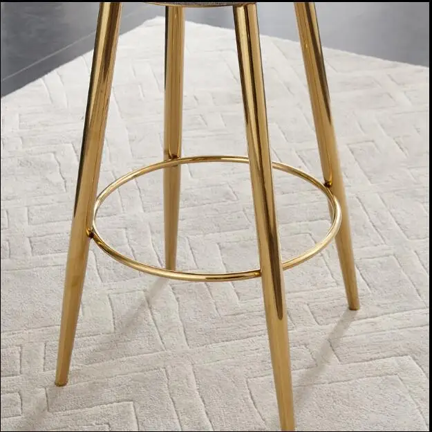 Nordic bar chair modern and simple household ironwork creative backrest gold dining chair cashier leisure high stool Nordic bar chair modern and simple household ironwork creative backrest gold dining chair cashier leisure high stool