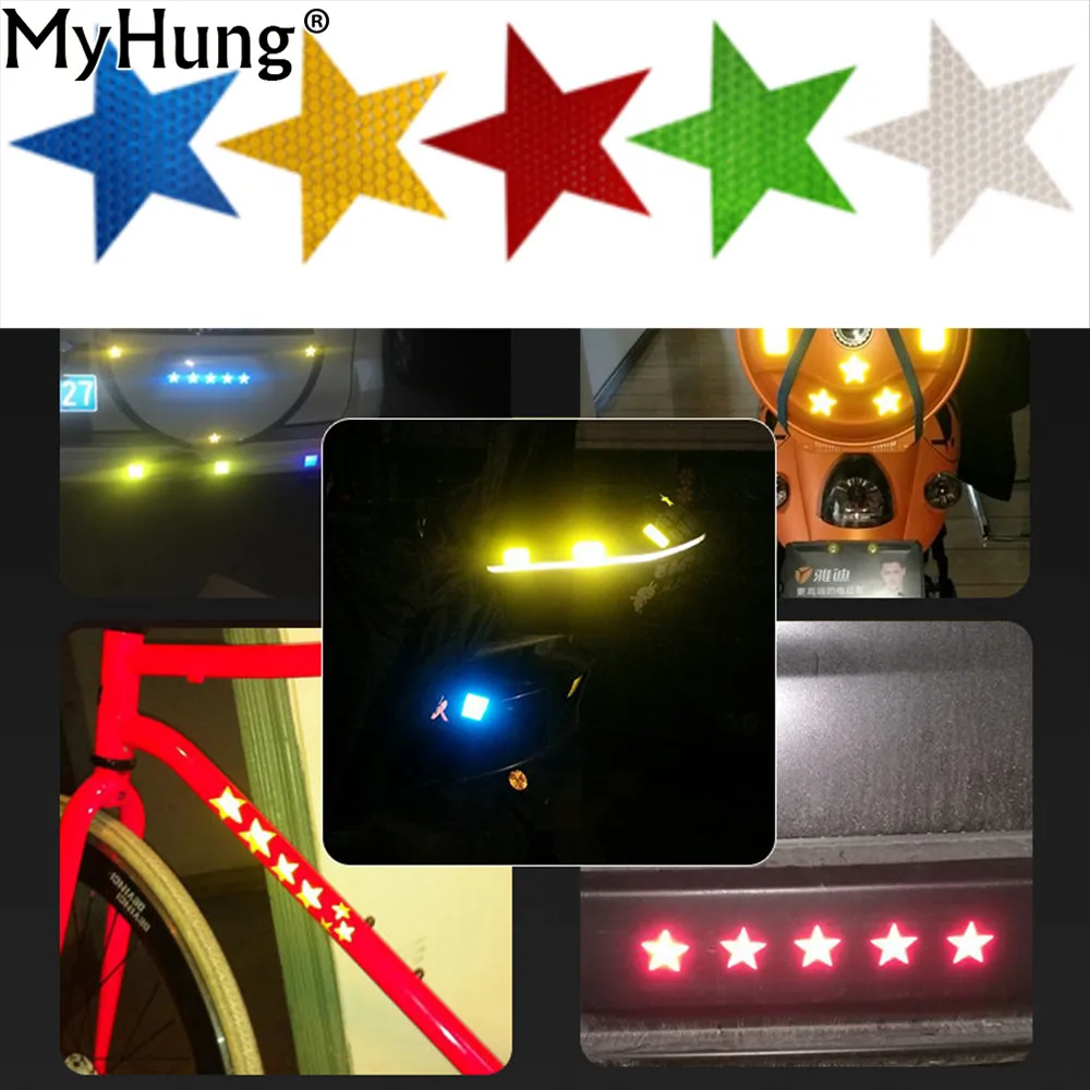 

Car Stickers Newest Warning Decals Reflective Sticker Stars For All Cars Motorcycle Bicycle Toy Any Where For Visible Safety