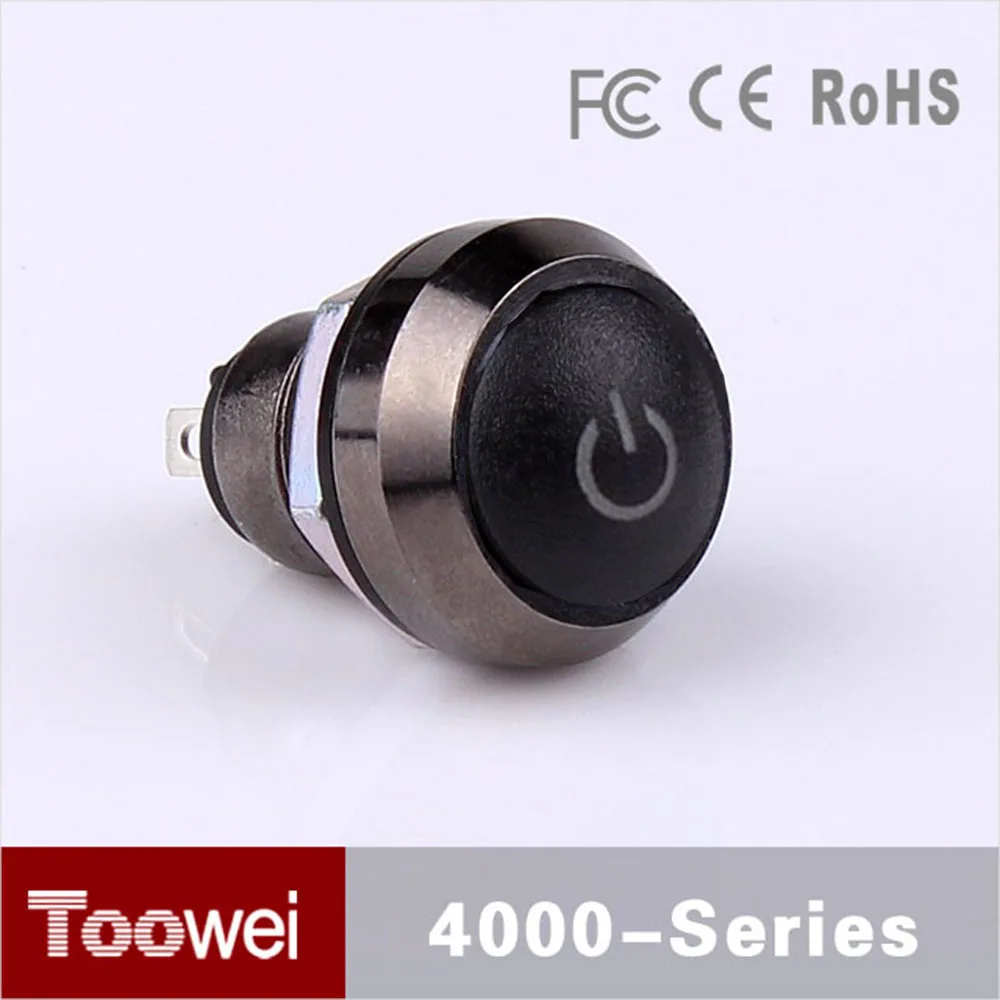 12mm Small Round Zinc Alloy Metal Fan Push Button SwitchSwitches