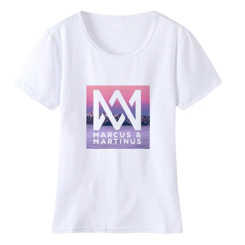 Маркус и Мартинус футболка для женщин летние белые хип хоп с круглым вырезом короткий рукав Корейская одежда Camisas Mujer фитнес топы - Цвет: 5