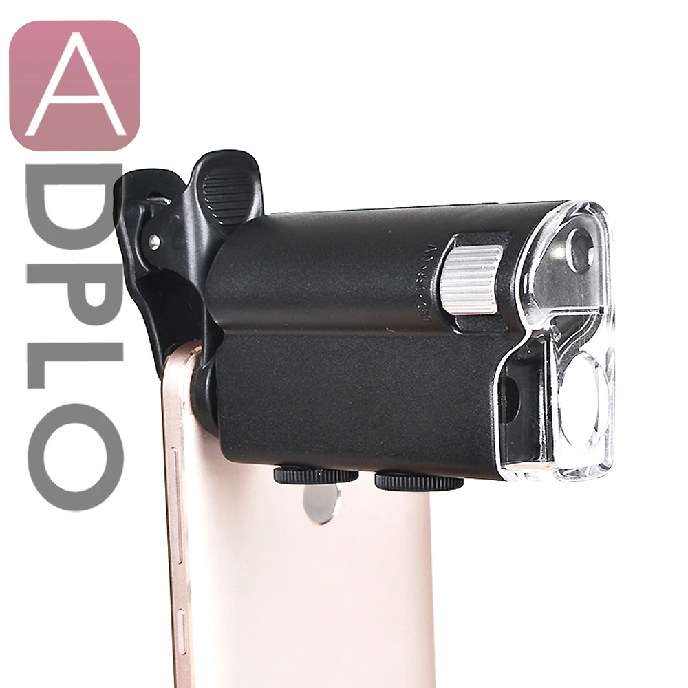 ADPLO 100X зум светодиодный Лупа клип микроскоп костюм для планшета iPad LG мобильного телефона ПК iPhone