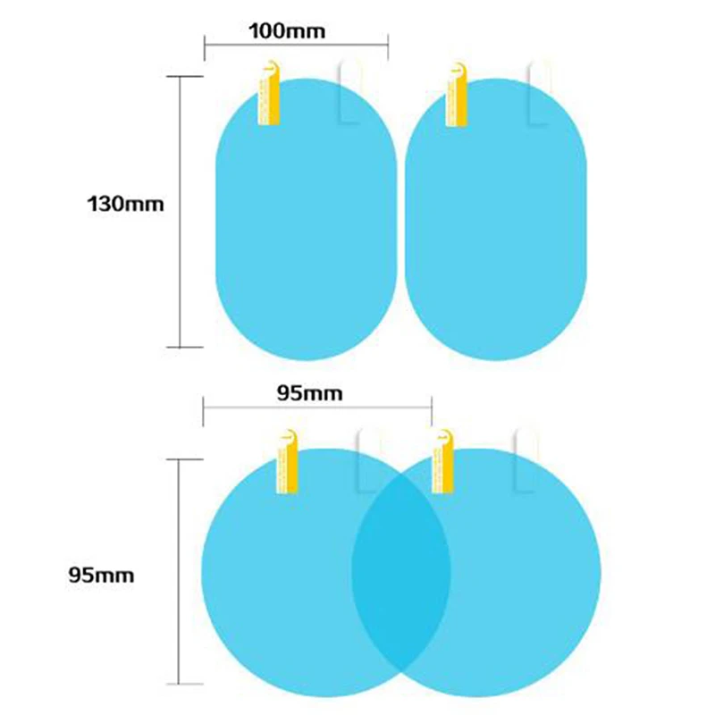 2 шт./компл. автомобиля дождь пленка заднего вида зеркальная защитная пленка анти-туман мембрана анти-блики Водонепроницаемый непромокаемый автомобильный зеркальное окошечко, прозрачный