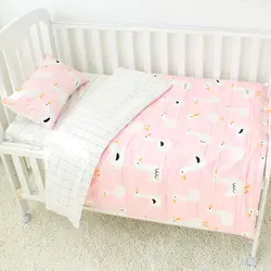 Для малышей из 3 предметов Постельное белье натуральный хлопок детская кроватка комплект детское постельное белье включает наволочка