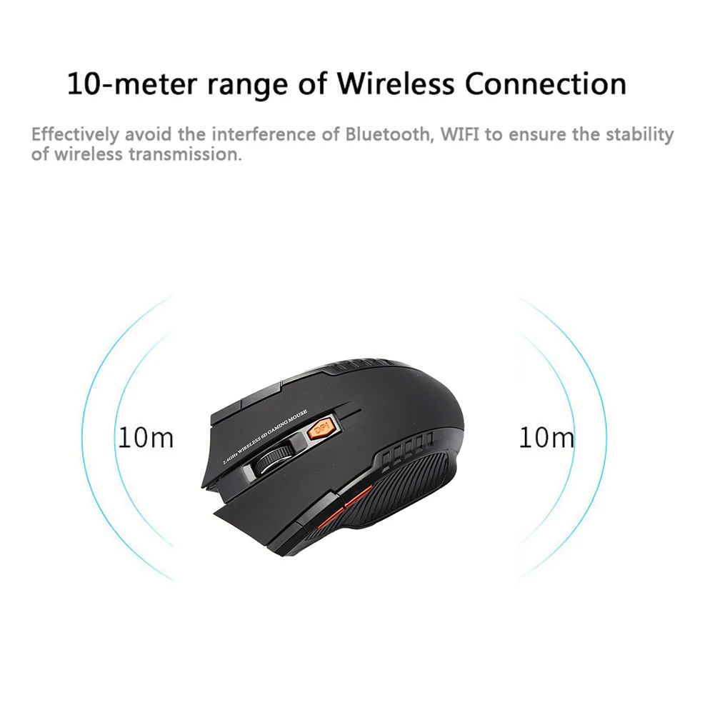 Mini 2.4G Wireless Optical Mouse New Game Wireless Mouse Receiver with USB Interface for Notebooks Desktop Computers