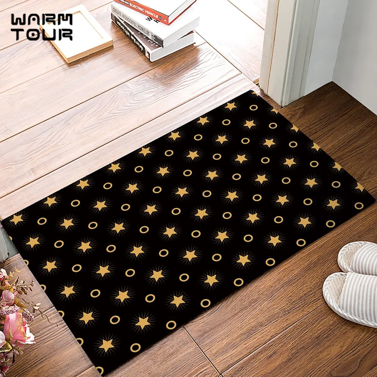 Black And Yellow Twinkle Star Dot Door Mats Kitchen Floor ...