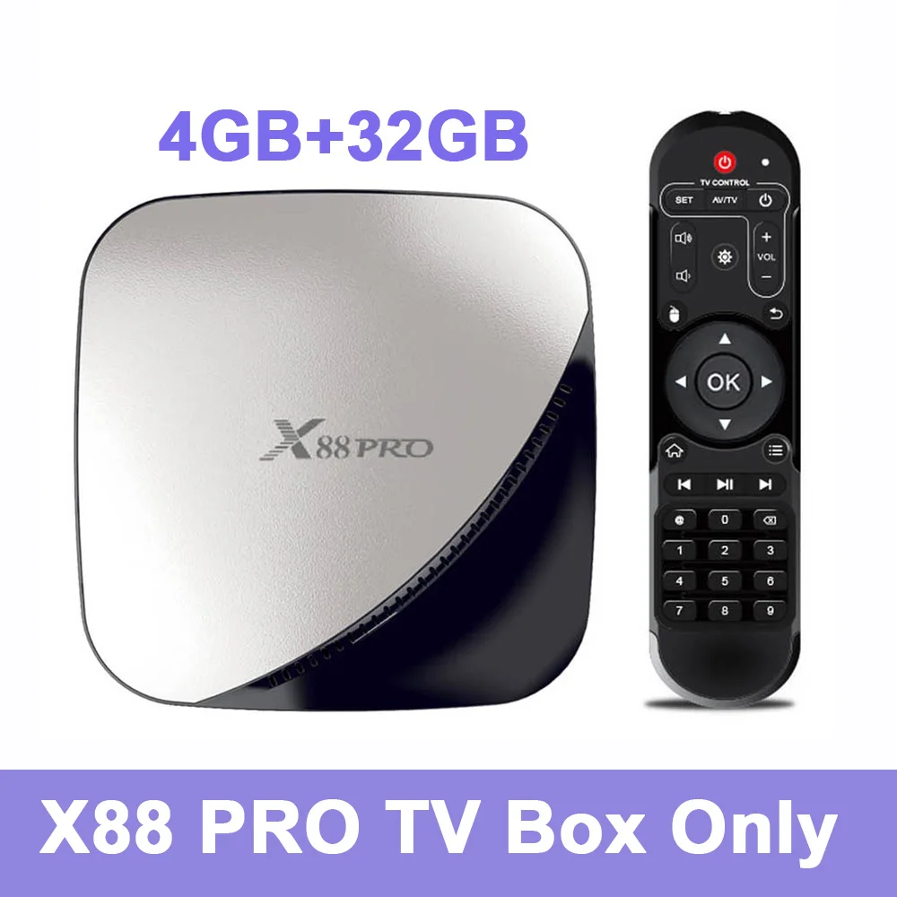 X88 PRO 4 ГБ/32 ГБ ТВ-бокс Smart Android 9,0 телеприставка 2 ГБ/16 ГБ RK3318 четырехъядерный UHD 4 K VP9 H.265 2,4G/5G WiFi HD медиаплеер - Цвет: 4GB 32GB TV Box Only
