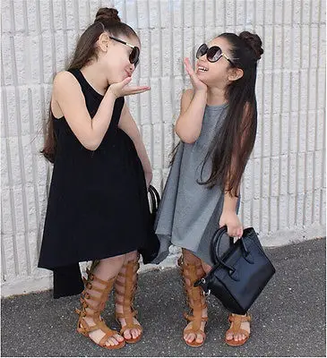 

2016 Hot-Selling Baby Girls Kids Casual Maxi Afghan Batwing quoted Dress Clothing Outfits Asymmetrical Sleeveless Dress 2-7Y