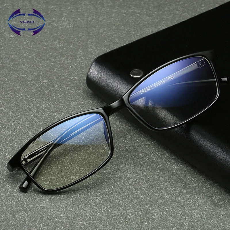 

VCKA TR90 Anti Blue Light Glasses Frame Men Goggles Protection Eyewear Square Eyeglasses Spectacles Gaming Computer Women