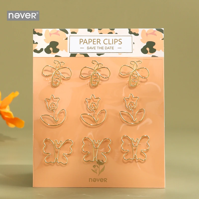 Никогда не Леопардовый цветок металлическая для бумаги зажимы милый пчела в форме бабочки Золотой зажим декоративные закладки школьные