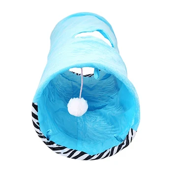 

Cat Playing Tunnel Toy Cat Exercise for Home Garden Foldable Playground Toy Plush Tunnel with Plush Ball and Hole Pet Cat Toys