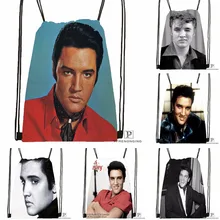 Заказная известная певица Элвиса Пресли походная сумка на шнурке милый рюкзак для детей(черная спинка) 31x40 см#180531-02-19