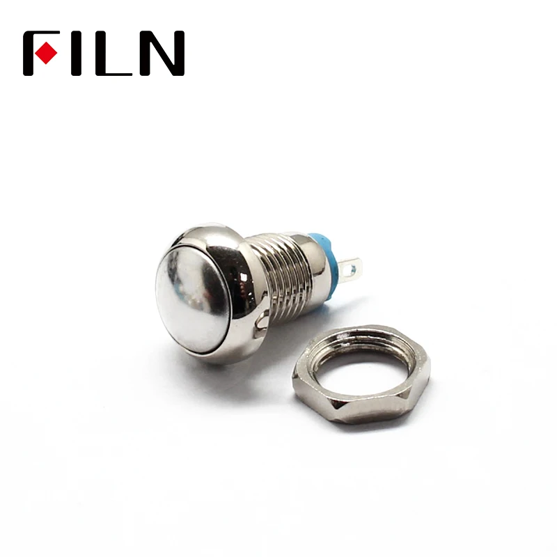 8mm Domed Ball head Thread Multicolor 2 Pins Momentary Push Button Switch (5)