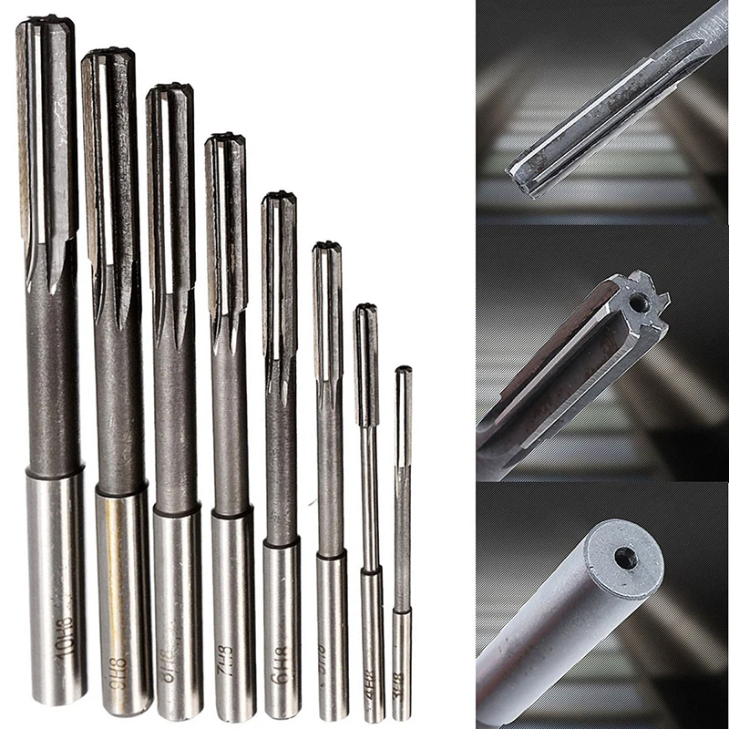 8pcs/set HSS H8 Machine Reamer Straight Shank Chucking Reamers Set