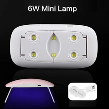 1 шт. 6 Вт мини-лампа для ногтей Светодиодный УФ-лампа машина для отверждения сушки акрилового гель-лака USB зарядка портативный источник питания инструменты
