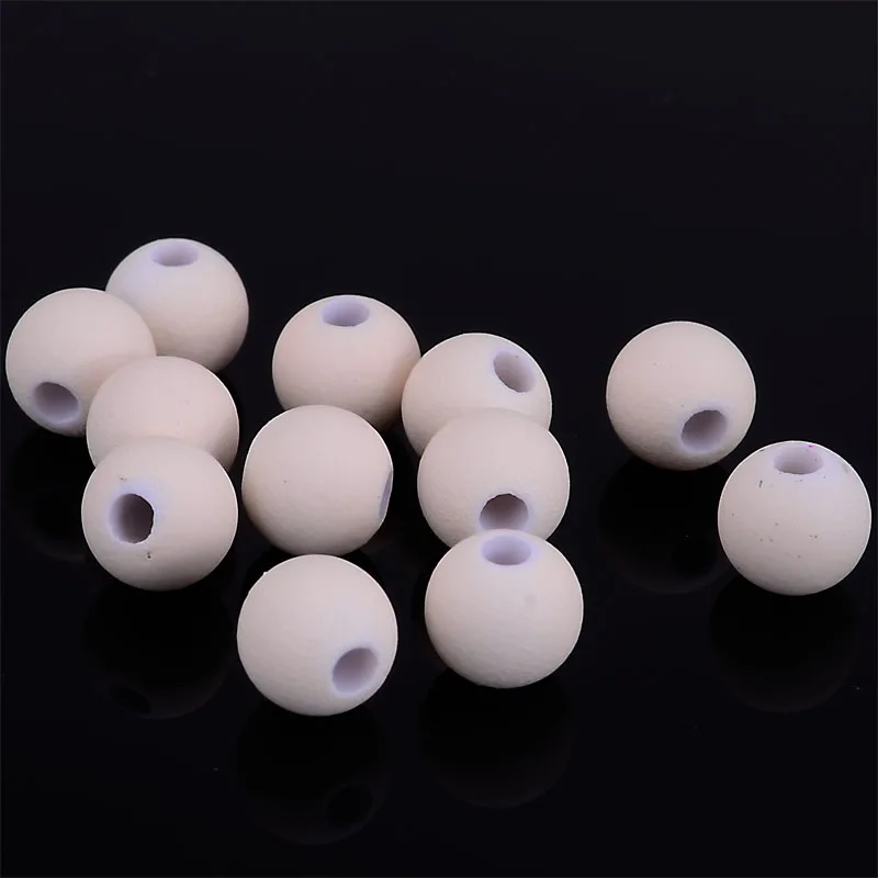 

100 Pcs 8MM Satin Rubberized Round Acrylic Spacer Loose Beads For Diy Jewelry Making