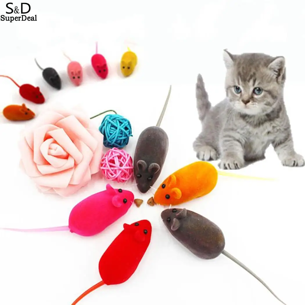 10g Cute fake False Squeak Sound Mouse Mice shape Toy cat Exercise Game