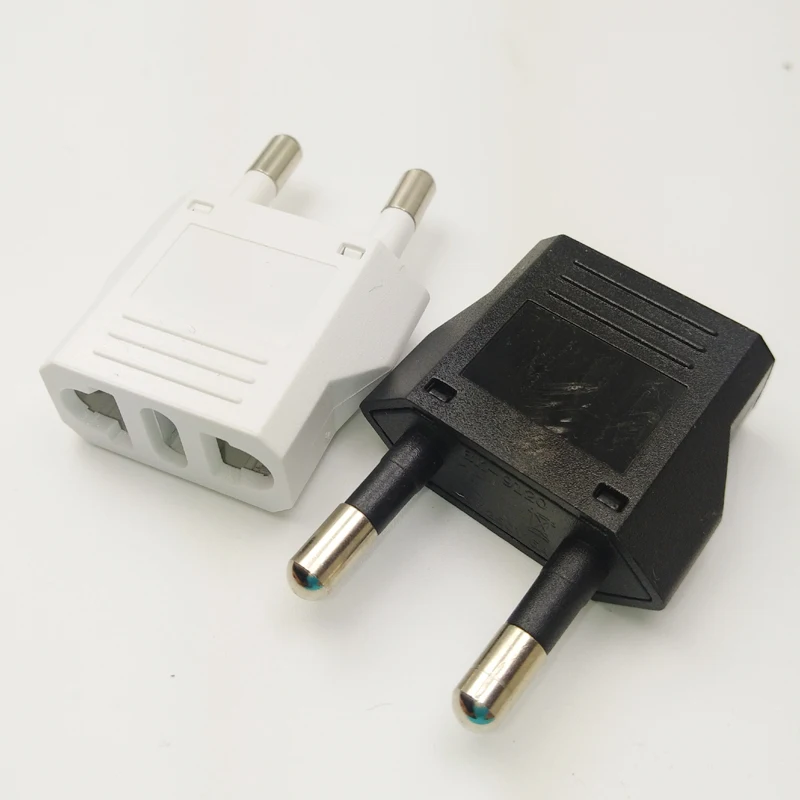 1Pc Black China to Euro EU Travel Charger Adapter Plug Outlet Converter 4mm New