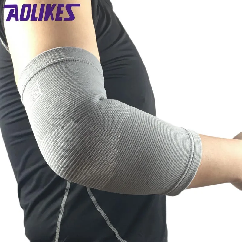 AOLIKES 1 زوج النايلون الرياضة الكوع هدفين دعم الذراع الأكمام ل كرة السلة التنس الكرة الطائرة اللياقة البدنية رياضة حامي الكوع سادة codera