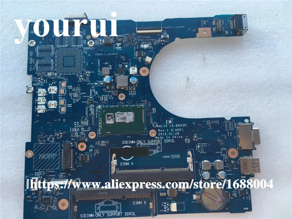 DELL INSPIRON 15 5558 17 5758 PENTIUM 3805U LAPTOP MOTHERBOARD VMD45 LA-B843P US