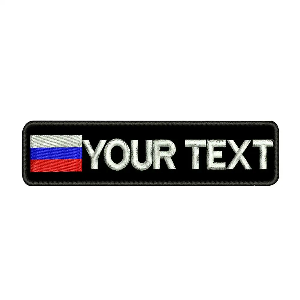 

Custom RUSSIA name patches tags personalized iron on hook backing