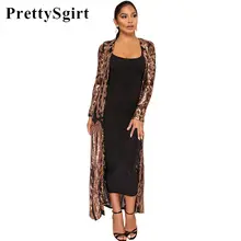 Прозрачный кардиган с блестками, удлиненный кардиган с открытой стежкой, прозрачный Повседневный женский длинный кардиган