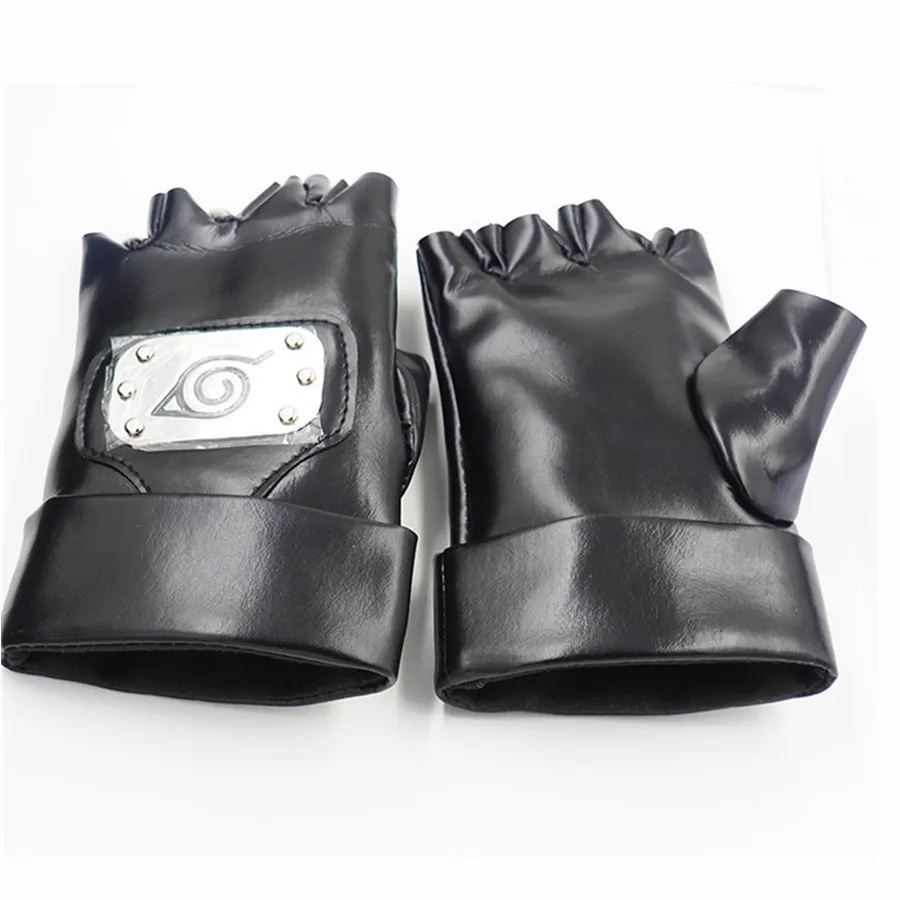 Naruto Cosplay Uzumaki Naruto Glove PU Leather Uchiha Sasuke Gloves Prop Naruto Cosplay Anime Shuriken Weapons Accessories Glove