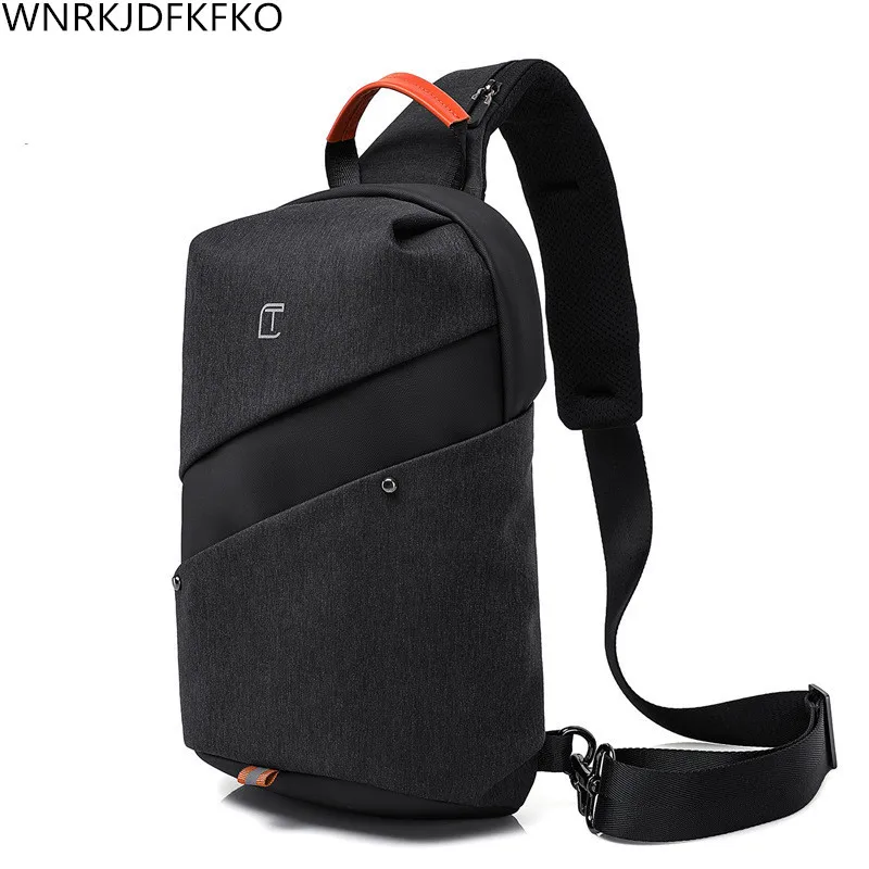 

New Men's USB Charging Chest Bag 9.7 inch Messenger Bag Large Capacity Casual Shoulder Bag