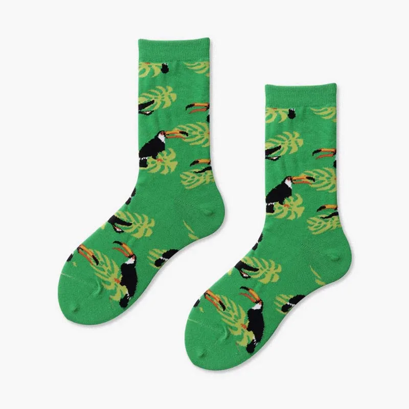 [COSPLACOOL] женские креативные забавные носки для свадеб, крутые абстрактные носки для скейтборда в стиле хип-хоп с рисунками животных - Цвет: 2