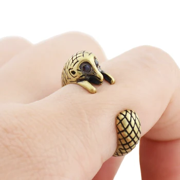

New Summer Style Vintage Little Hedgehog Anel Ring Punk Brass Knuckle Animal Anillos Wrap Ring For Women Men Jewelry Party Gifts