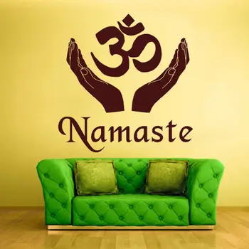 

Wall Decal Vinyl Sticker Hindu Om Namaste Symbol Buddha Indian Word
