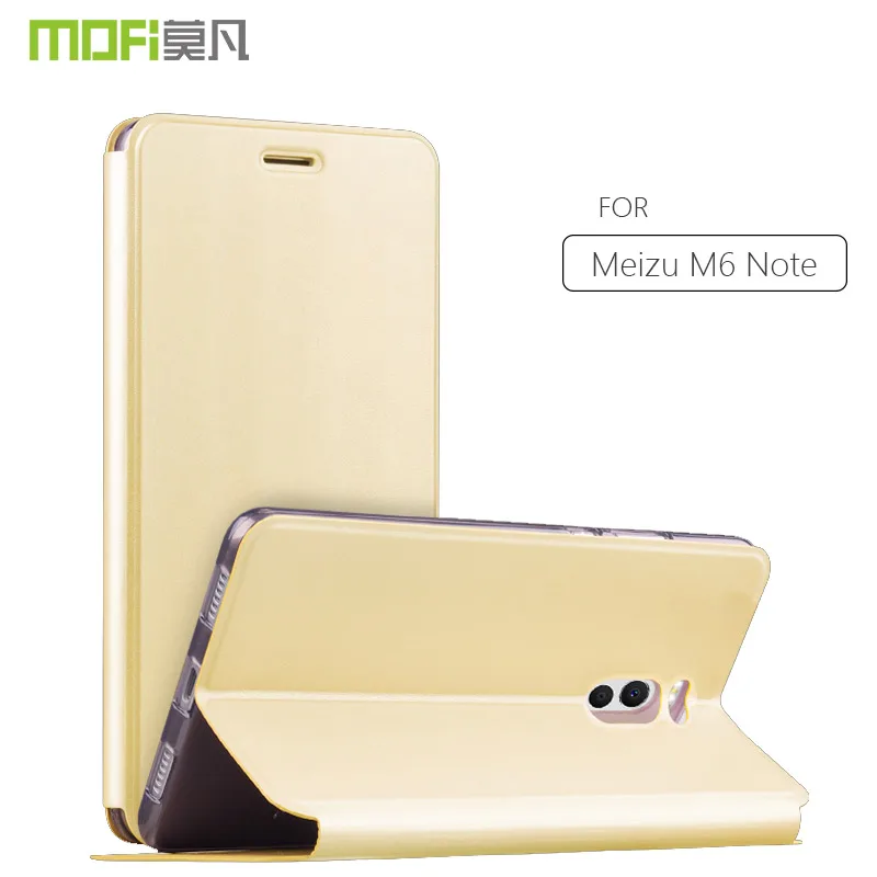 Чехол для Meizu M6 Note Роскошный кожаный флип-чехол MOFI полный задняя крышка флип-кейс