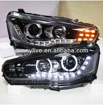 

FOR MITSUBISHI Lancer Exceed LED Head Lamp Angel Eyes 2008 TO 2013 PW Type