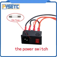 The Power Switch 220V/110V 15A Short Circuit Protection Safety Switch Power Socket For 3D Printer Parts