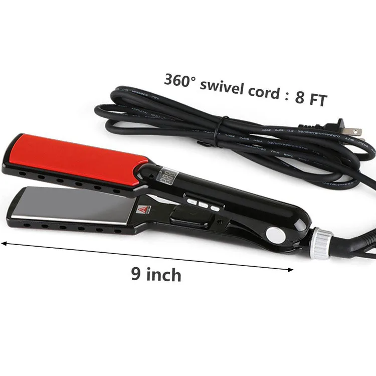 Высокая температура широкие пластины Кератиновое выпрямление инструмент для укладки профессиональный выпрямитель для волос плоский США штекер
