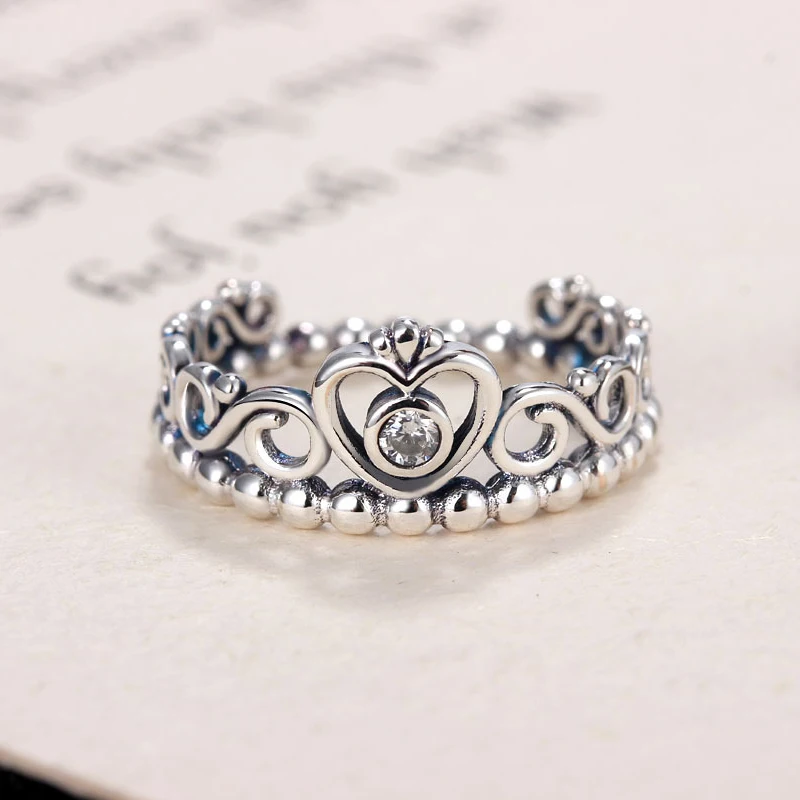 Fashion Plated Silver Color Pandora Ring My Princess Queen Crown Rings