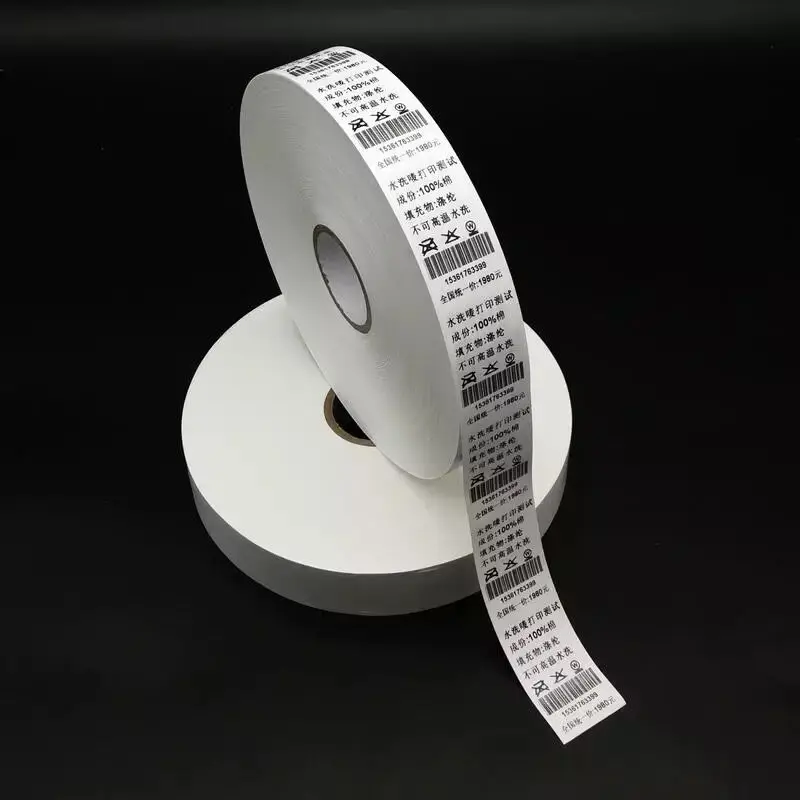 Printable Garment Care Washable Label Width 20mm 60mm White Fabric 