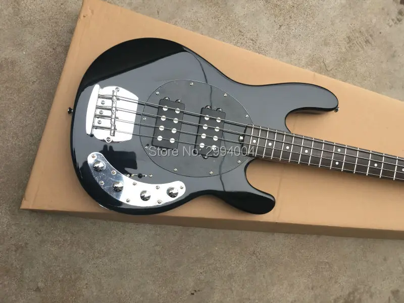 High quality black 4 string bass, built-in amplifier circuit, factory wholesale, provide the EMS delivery, m,u,s-i-c, m,a.n Bass