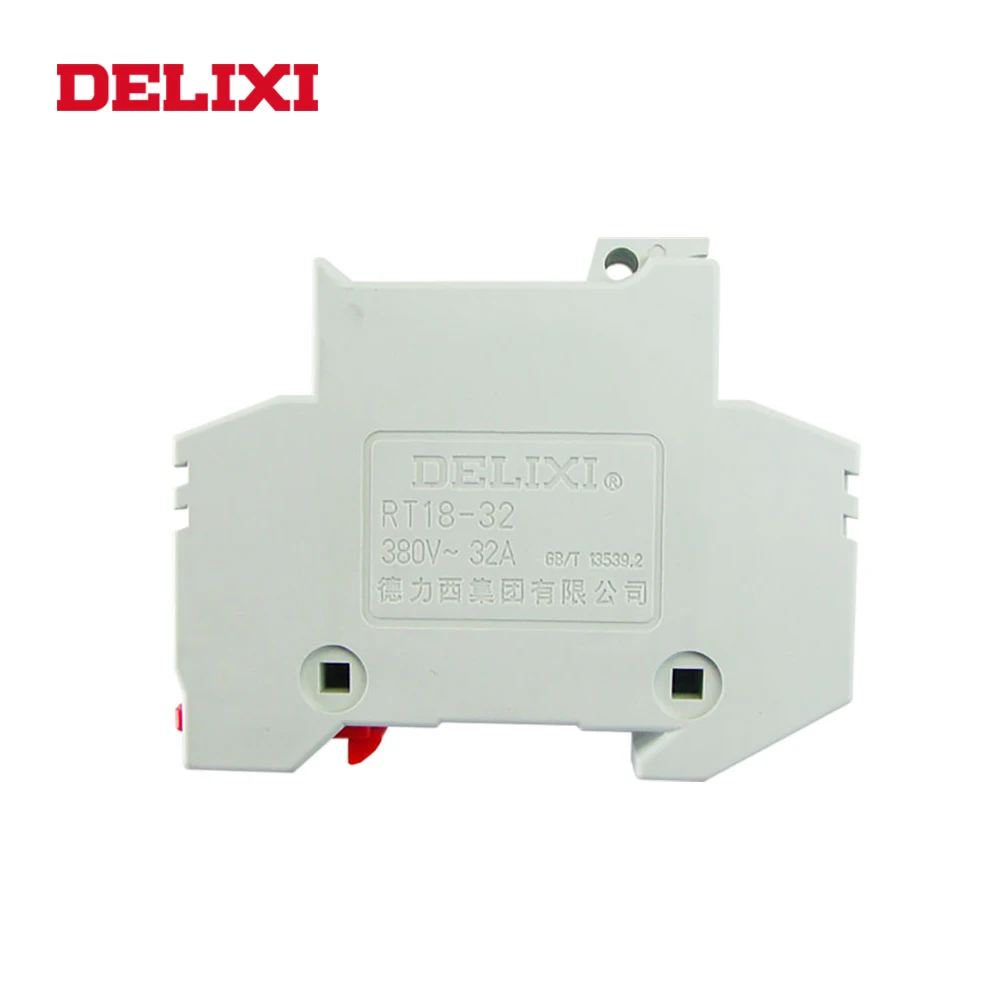 DELIXI RT18-32X AC 380V 1P 2P 3P 32A 380V DIN рейка цилиндр Предохранитель база подходит для 10x38 мм предохранитель с индикатором светильник