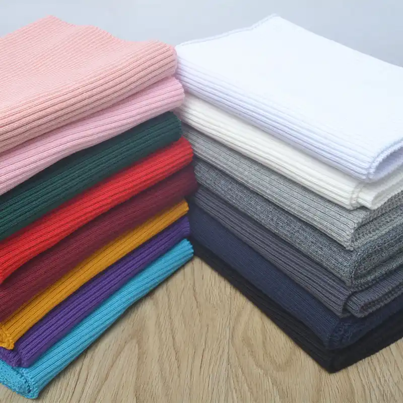 Elastisch Gerippt Gestrickt Stoff Manschetten Kragen Rand Jacke Jersey Baumwolle