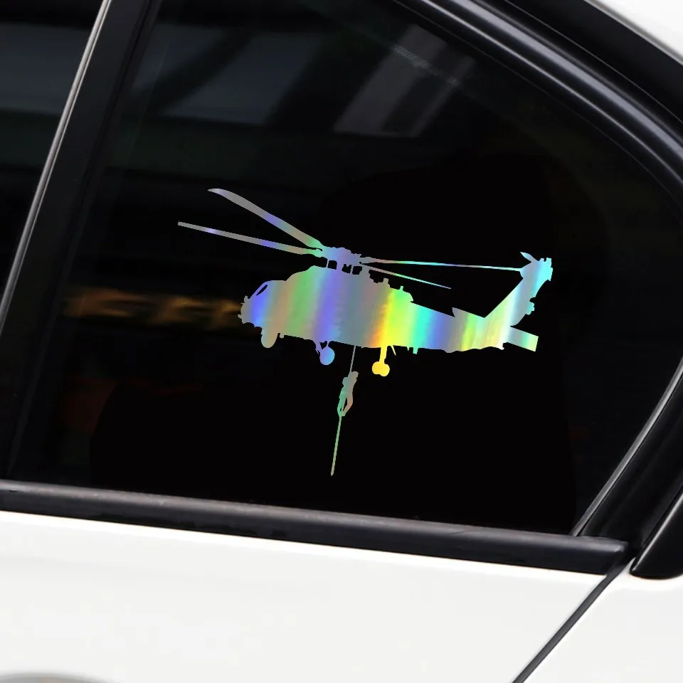 Cunymagos Helicopter Air Force Military Vinyl Car Sticker Decor Car Styling Fashion Car Sticker LaserBlackSilver 16.2cm11 (10)