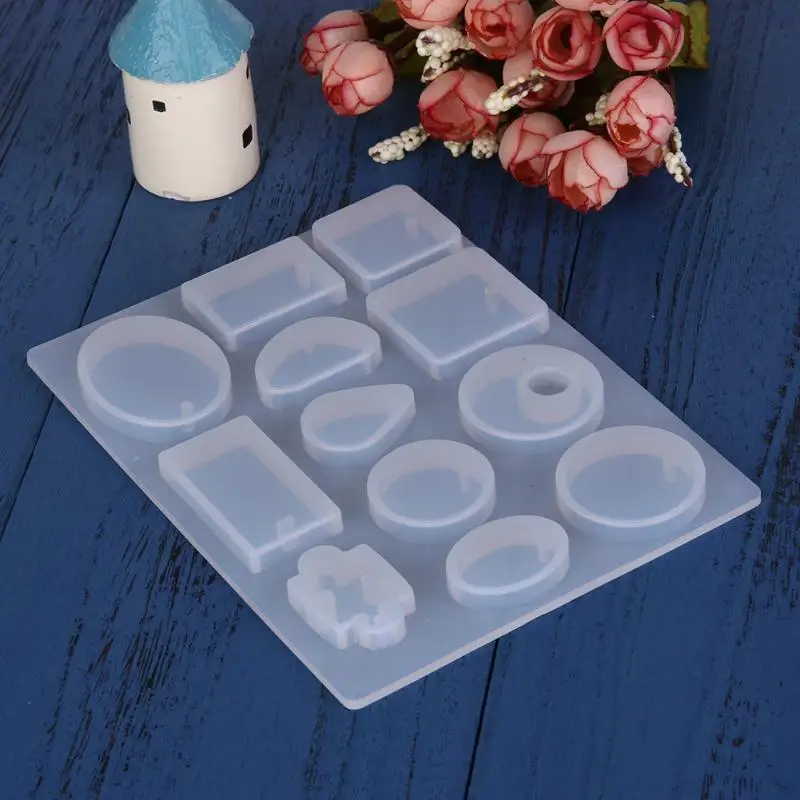 Crystal Silicone Mold Necklace Pendant Resin Jewelry Making Mould DIY