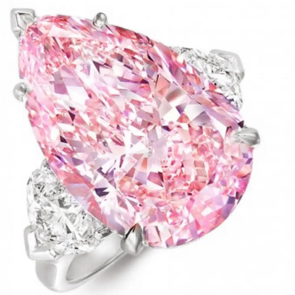 

925 Silver Rings For Women Fashion Pink Water Drop Simple Jewelry Engagement Bride Wedding Gift Ring Anillo