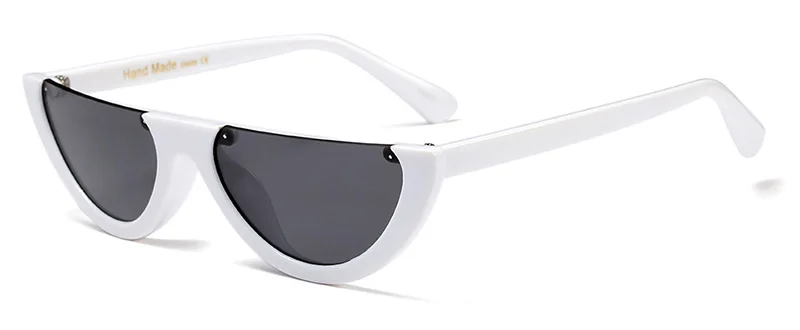 SHAUNA, уникальные женские солнцезащитные очки "кошачий глаз" в полуоправе, брендовые дизайнерские модные женские розовые оттенки/прозрачные линзы - Цвет линз: White Black